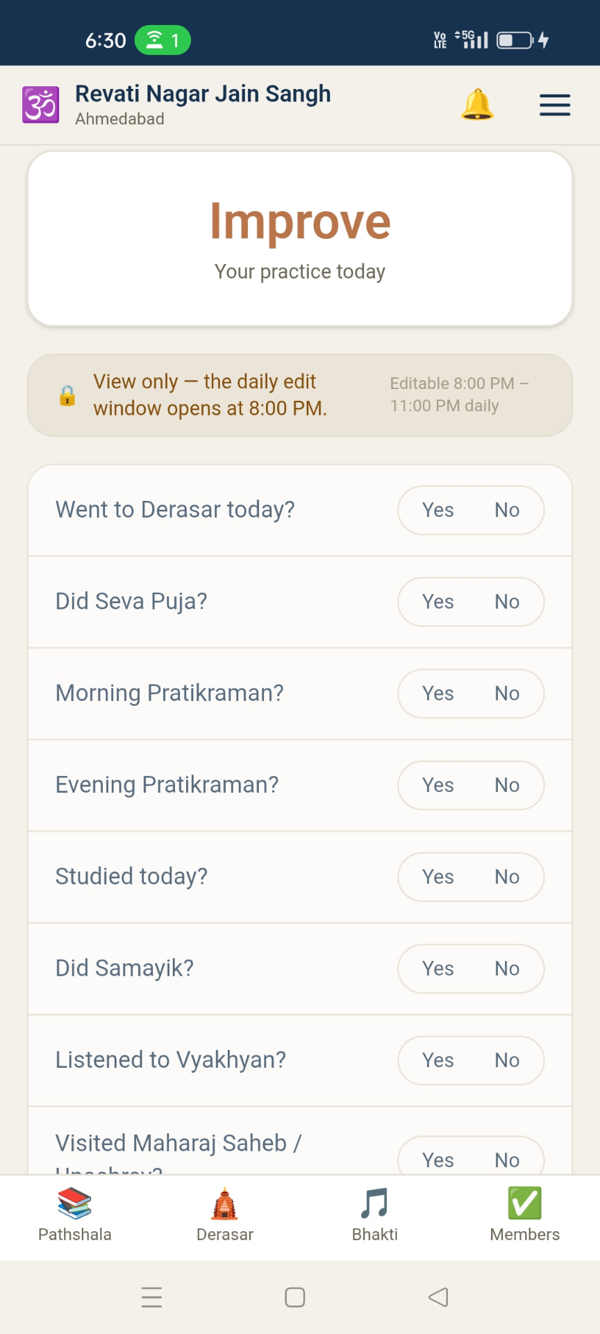 JainScoreCard daily ritual checklist